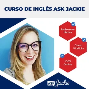 Capa: Curso Ask Jackie 2.0: Baixe Agora Aulas de Inglês Nativas