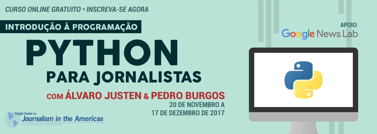 Capa: Python Para Jornalistas: Baixar Curso Completo Uni. Texas