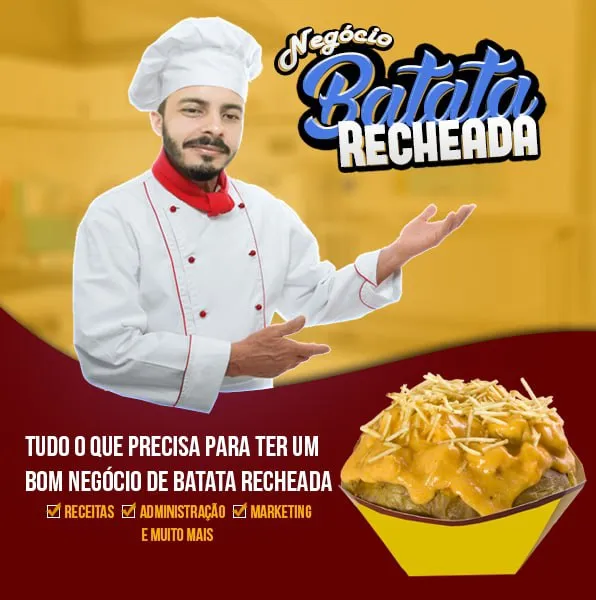 Capa: Curso Batata Recheada Download: Receitas Incríveis e Lucrativas