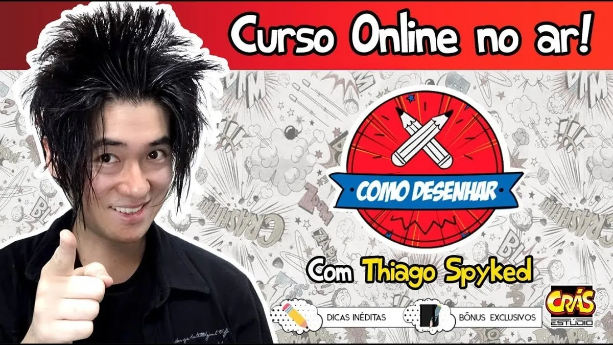 Capa: Curso Desenho Thiago Spyked: Download Completo 39h!