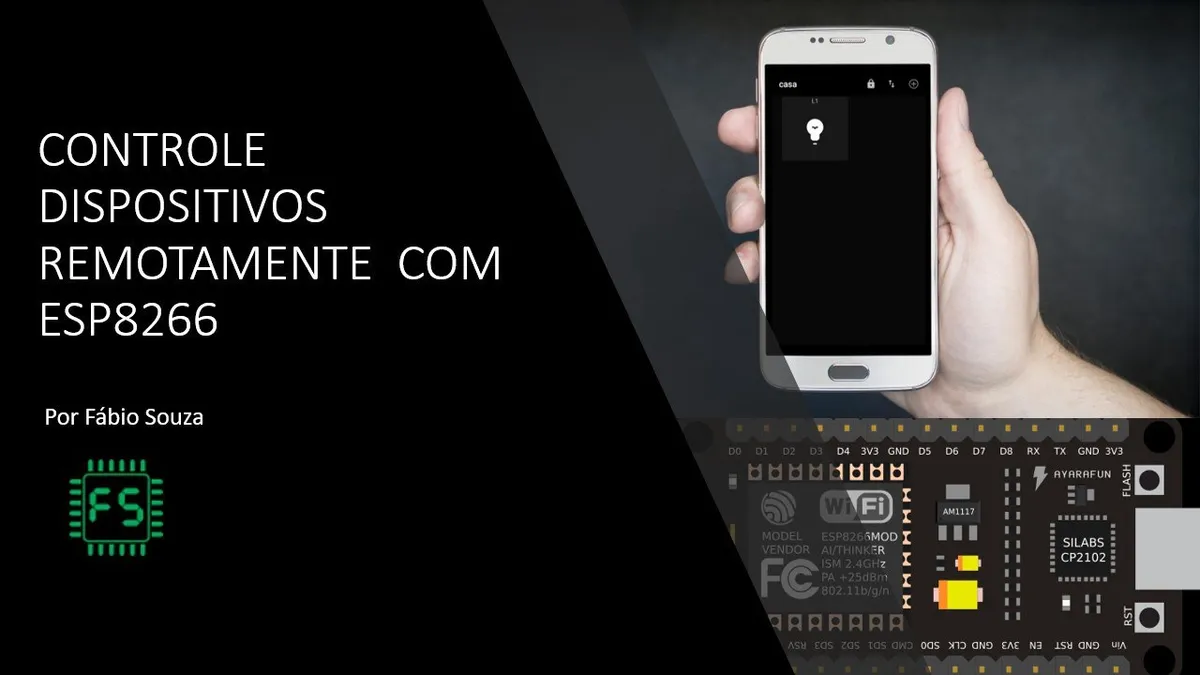 Capa: Curso ESP8266: Controle de Dispositivos – Download Fábio Souza