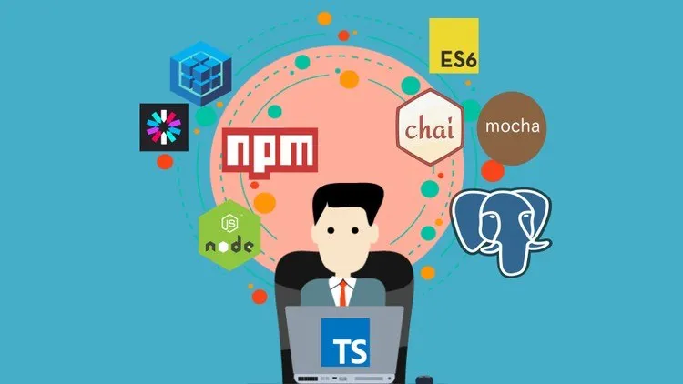 Capa: Baixar Curso TypeScript, Node, ES6 e Postgres 2019 Completo