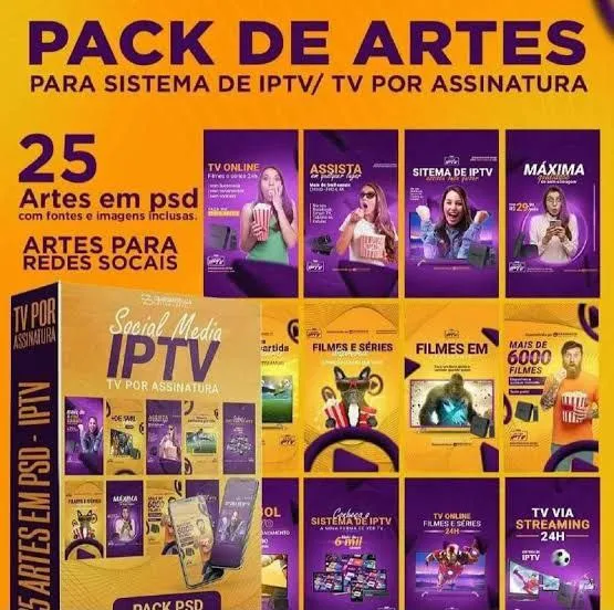 Capa: Baixe Pack Artes Editáveis IPTV: Design Profissional Rápido
